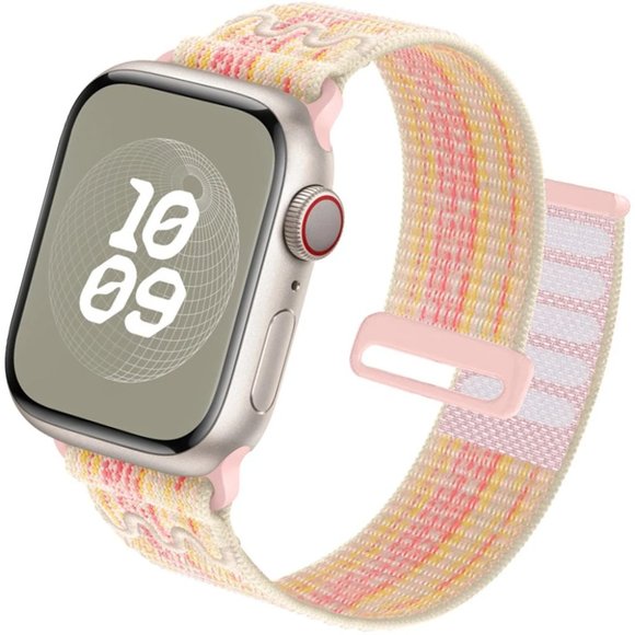 NEW Cream Pink Breathable Strap Loop For Apple Watch - Picture 1 of 4